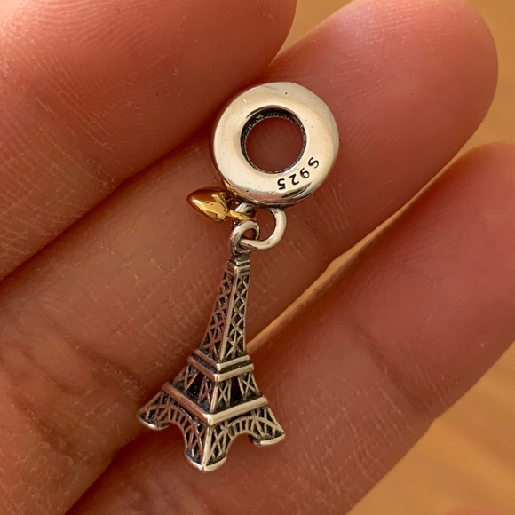NWOT Eiffel Tower Paris Pendant Dangle Charm Sterling Silver 925 - Picture 3 of 9